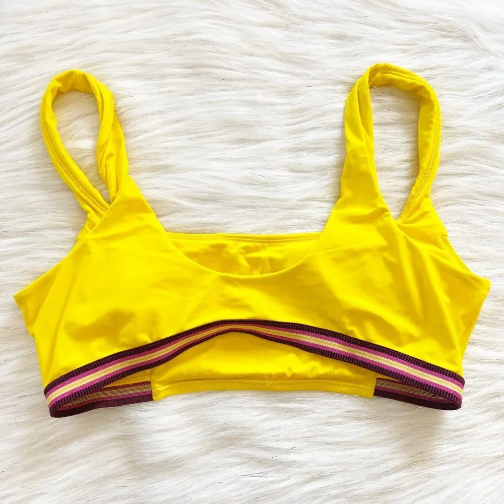 NEW Aerie Yellow Scoop Bralette Bikini Swim top - Picture 4 of 5